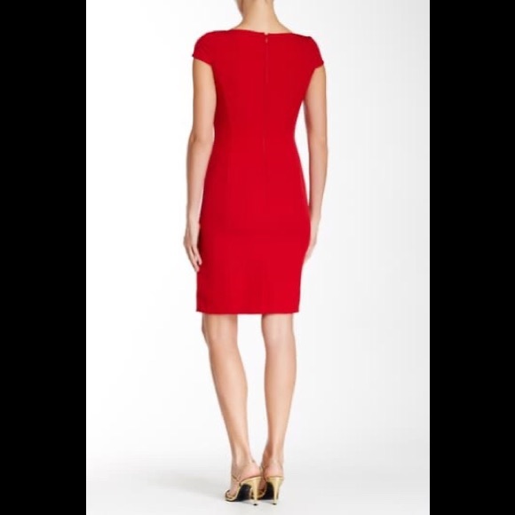 NWT TAHARI Fold Over Neck Sheath Dress 10 - Picture 2 of 4